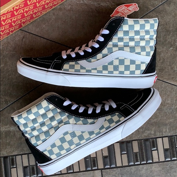 VANS Sk8-Hi REISSUE CHECKERBOARD BLK/Citadel Men’s - Picture 14 of 16